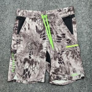 Huk Board Shorts Mens Large Gray Kryptek Raid Camo Fishing Stretch Quick Dry